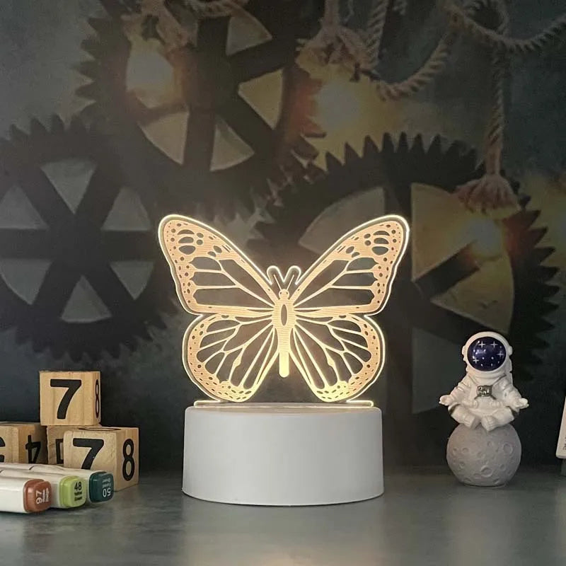 Romantic Love 3D Acrylic Led Lamp for Home Children's Night Light Wedding Decoration Birthday Party Valentine's Day Bedside Lamp