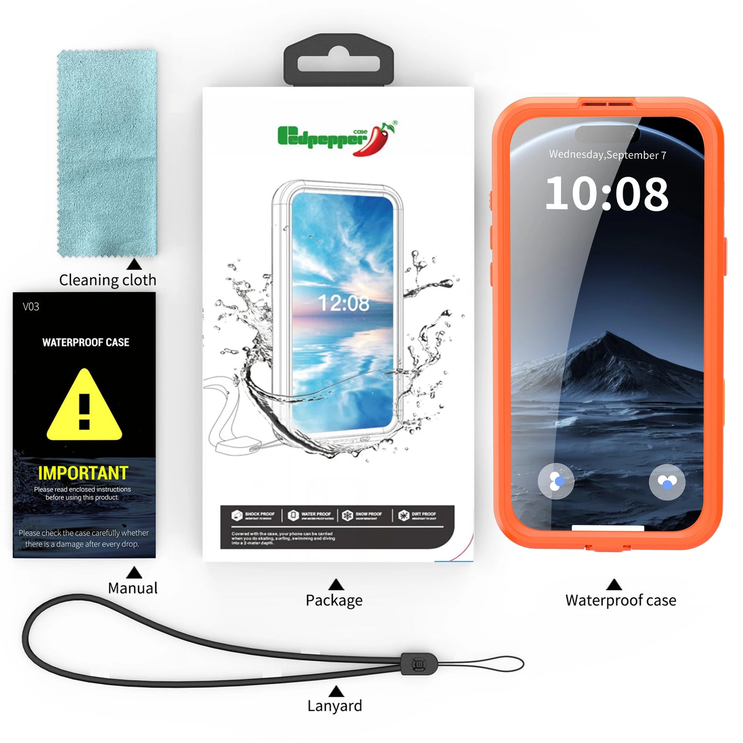Shellbox IP68 Magnetic Waterproof Phone Case for Swimming & Diving - Compatible with iPhone 17/17AIR/17Pro/17Promax