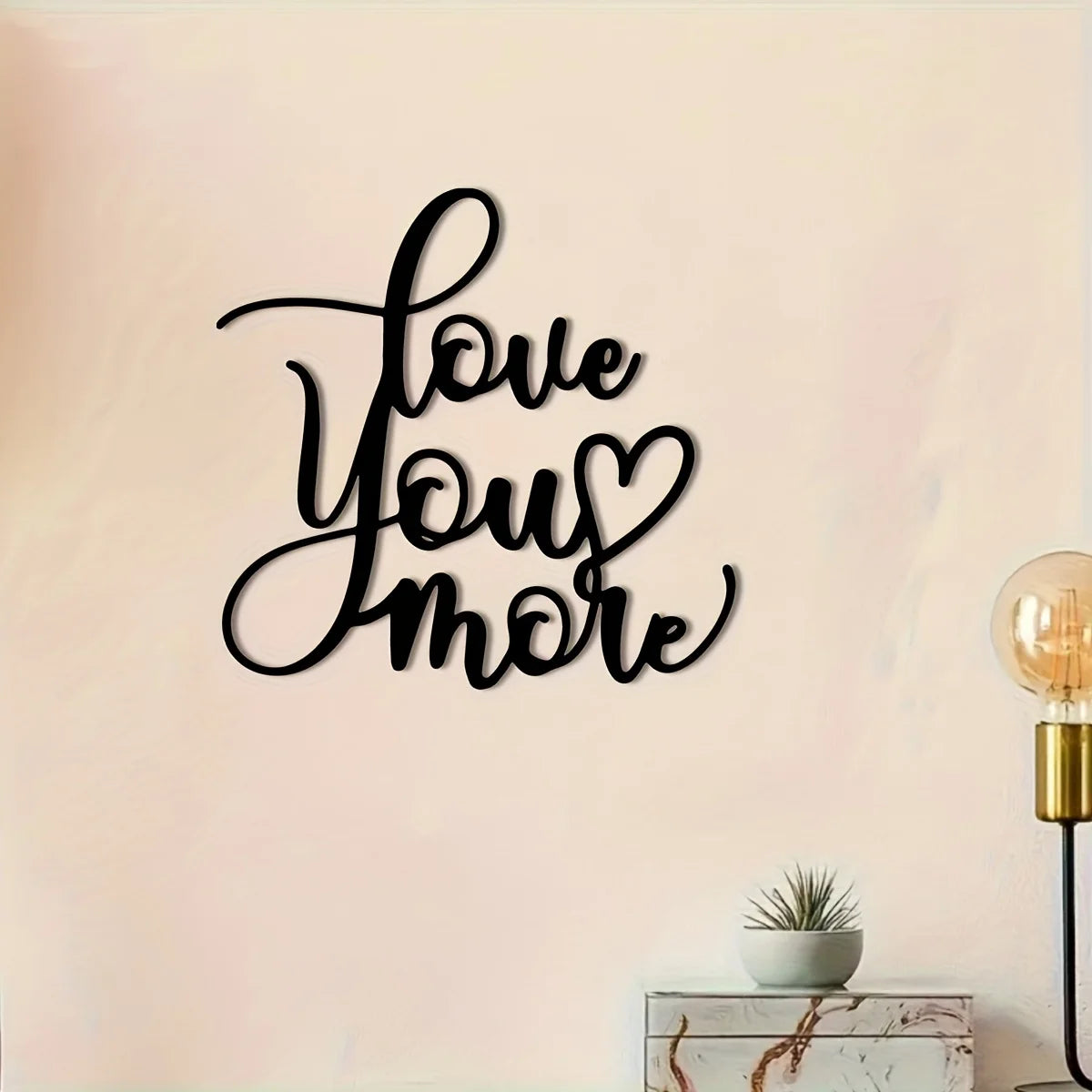 1pc "Love You More" Metal Wall Art,Script Lettering Sign for Indoor & Outdoor Decor, Farmhouse Style,Perfect for Valentine'S Day