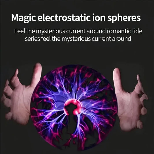 RGB Electrostaticion Plasma Ball Lamp - Touch Control Lightning Globe, USB Powered Color-Changing Mood Light with Glass Cover