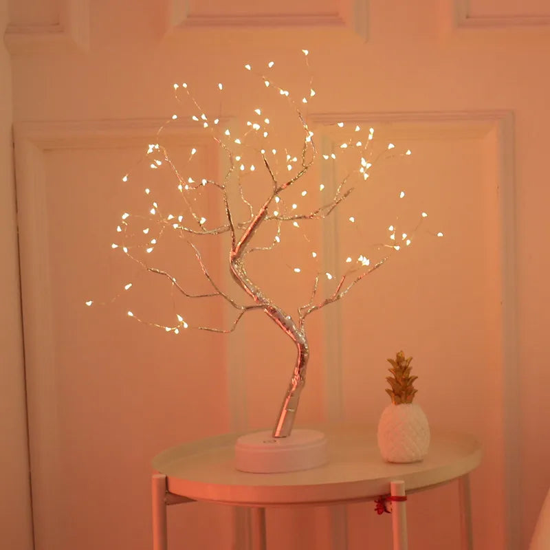 LED Night Light 16 Color Weeping Willow Tabletop Lamp Bedroom Bedside Party Wedding Christmas Office Decor Gift Fairy Tree Light