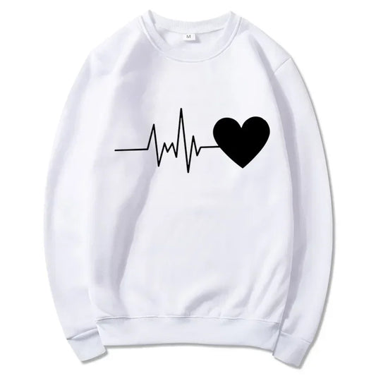 Valentine's Day Love Flower Printed Crew-neck Hoodie Sweatshirt Sweatshirts Streetwear Streetwear Men