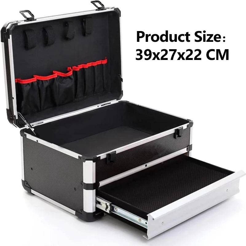 Aluminum Carrying Case Tool box Drawer Type Tool Box Organizer Multifunctional Metal Tool Box Suitcase Electrician Suitcase