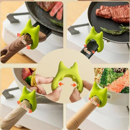 1PC Silicone Spatula Holder Portable Antioverflow Pot Lid Clip Anti-scalding Spoon Holder Kitchen Universal Spatula Bracket Clip