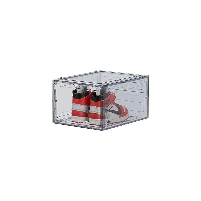48 Size Large Foldable Stackable Acrylic Shoe Box with Magnetic DoorTransparent Dustproof Sneaker Storage Organizer for AJ N ike