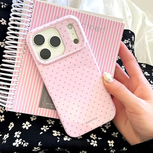 INS Polka Dot Small Fresh Mobile Phone Case for iPhone 17 16 15 14 13 12 Pro Max 11 Ultra Slim Shockproof Cover for iPhone Air
