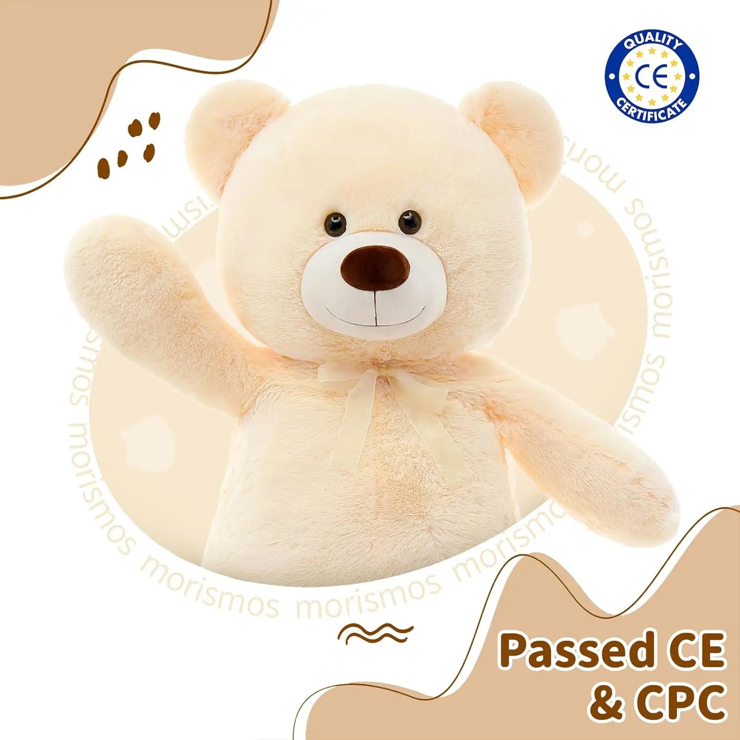 MorisMos Giant Teddy Bear Stuffed Animal 4 Feet,51.8in Big Teddy Bear for Baby Shower Valentine's Day