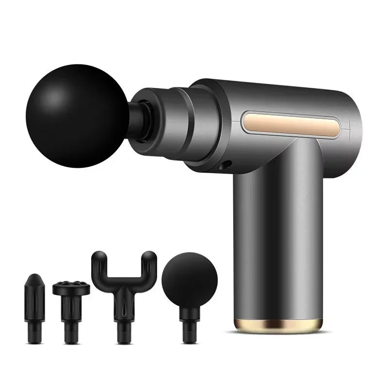Portable Multifunctional Electric Fascia Gun Massager Instrument - Vibrating Muscle Relaxation Tool for Sports Recovery