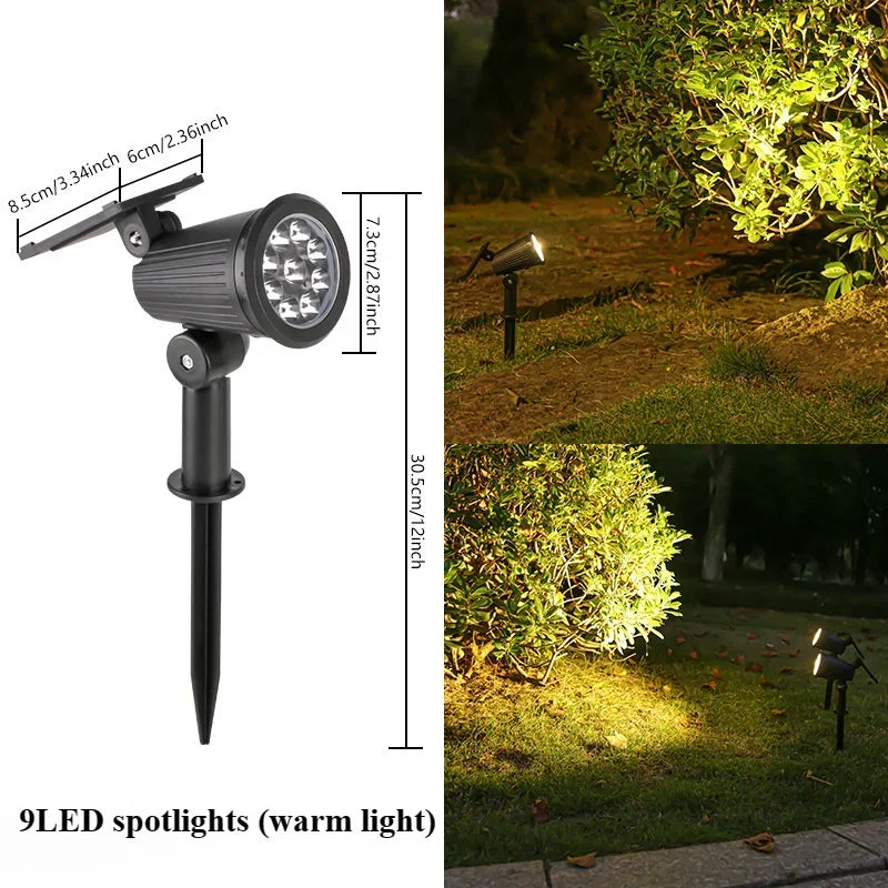 Solar Lawn Lights Outdoor Waterproof Garden Decor Light Ground Lamp Patio Balcony Garden Light LED Landscape Lamp for Yard Fence