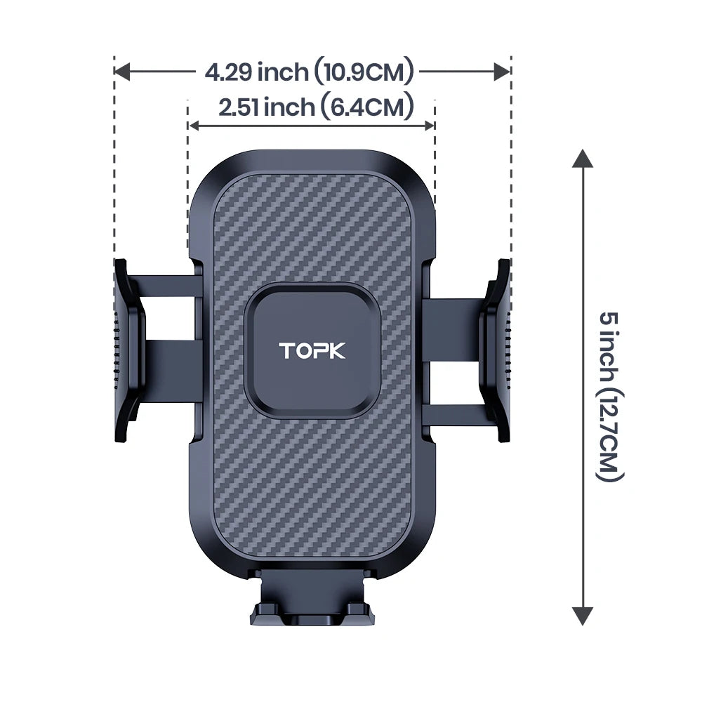 Car Phone Holder Mount,TOPK Upgrade Auto Locking Universal Phone Stand Holder with Hook Clip for Car Air Vent for iPhone Samsun