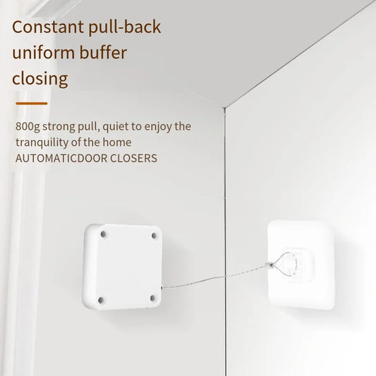 No Punching Automatic Door Closer Pull Cord Door Closers Adjustable Surface Door Stop Bracket Type Automatic Door Closer