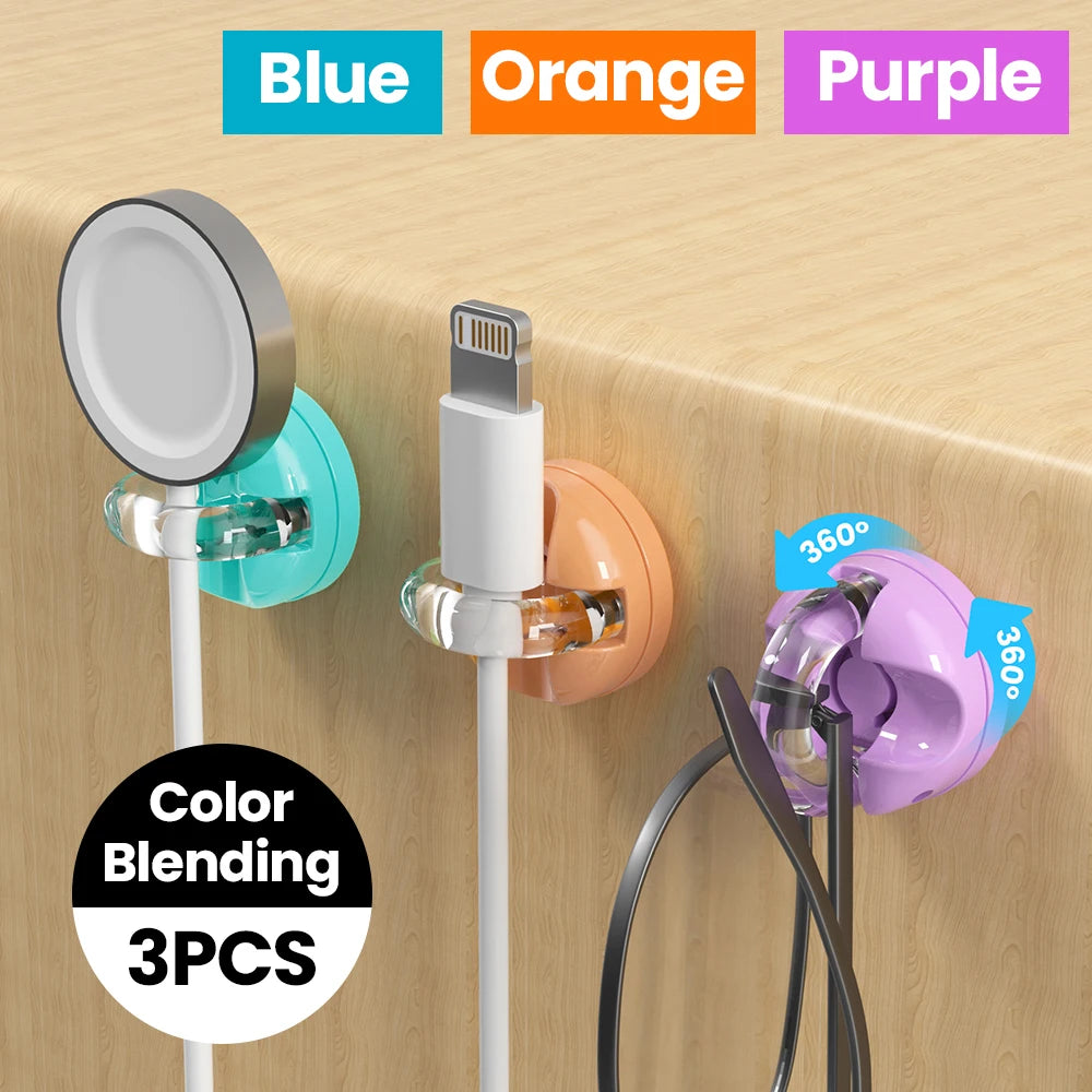 Magnetic Clip Cable Organizer Hook Smooth Adjustable Acrylic Universal Winder Under Desk Management Wire Keeper Cable