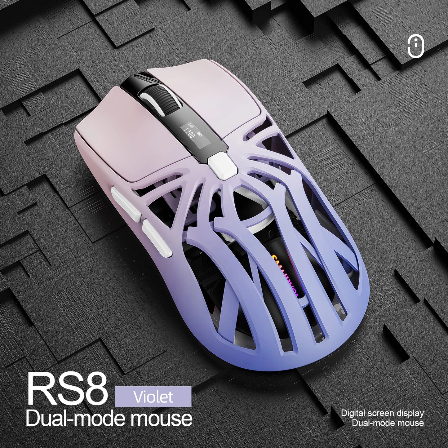 SmailWolf RS8 Bluetooth wireless 2.4g gaming mouse triple-mode lightweight e-sports gaming 1K return rate 10000DPI computer