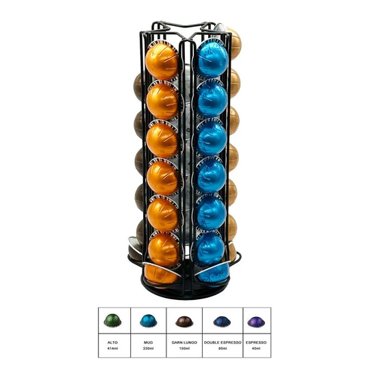 Coffee Pods Storage Holder Holds 35 Vertuoline Capsules 360 Degree Rotation Coffee Pods Storage Rack Home Use Metal Dispenser