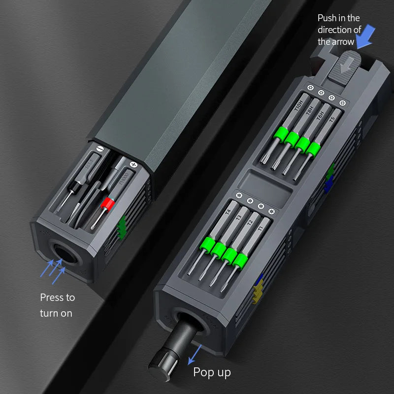 30 in 1 precision screwdriver set, S2 screwdriver head, suitable for repairing, disassembling and assembling computers, mobile p