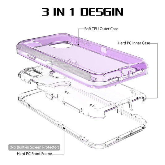 Military Level Heavy Duty Hard 3IN1 Transparent Shockproof For iPhone 14 13 11 15 16 Pro Max MINI X XR XSMAX SE 6 7 8Plus Case