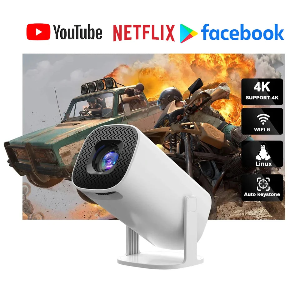Portable P30PRO Mini Projector Linux System WiFi6 BT 5.0 Support 4K 1280*720P Smart Home Cinema Outdoor Portable Projector 2026