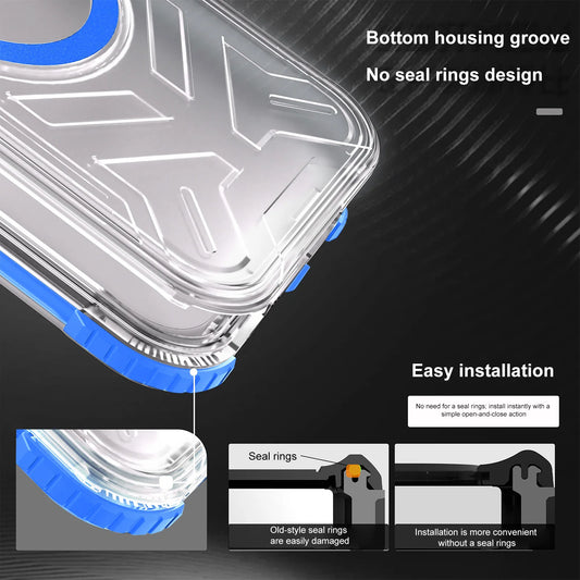 Phone Case Water Proof Magnetic IP68 Full Body Shockproof Cell Phone Cover Built in Camera Control Fully Sealed Phone Protector