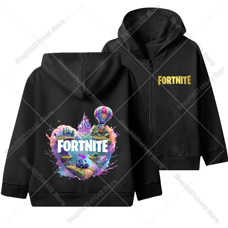 Hot Game Fortnites Zipper Hoodies Kids Hooded Jacket Children Thin Sweatshirt Autumn Long Sleeve Boy Clothing Casual Hood Coat