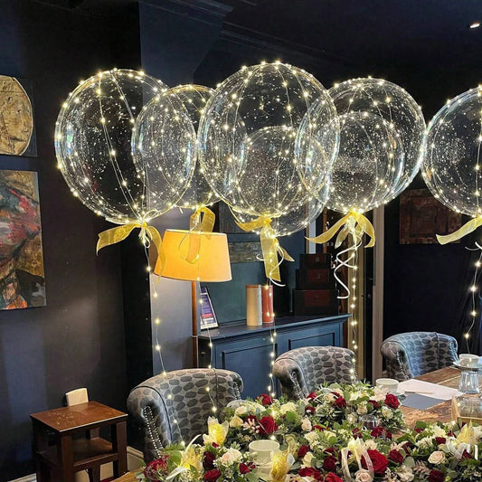 7 Led Luminous Transparent Balloons for Weddings, Birthdays, Bachelor Party (Battery Not Included) Valentine's Day, Anniversary