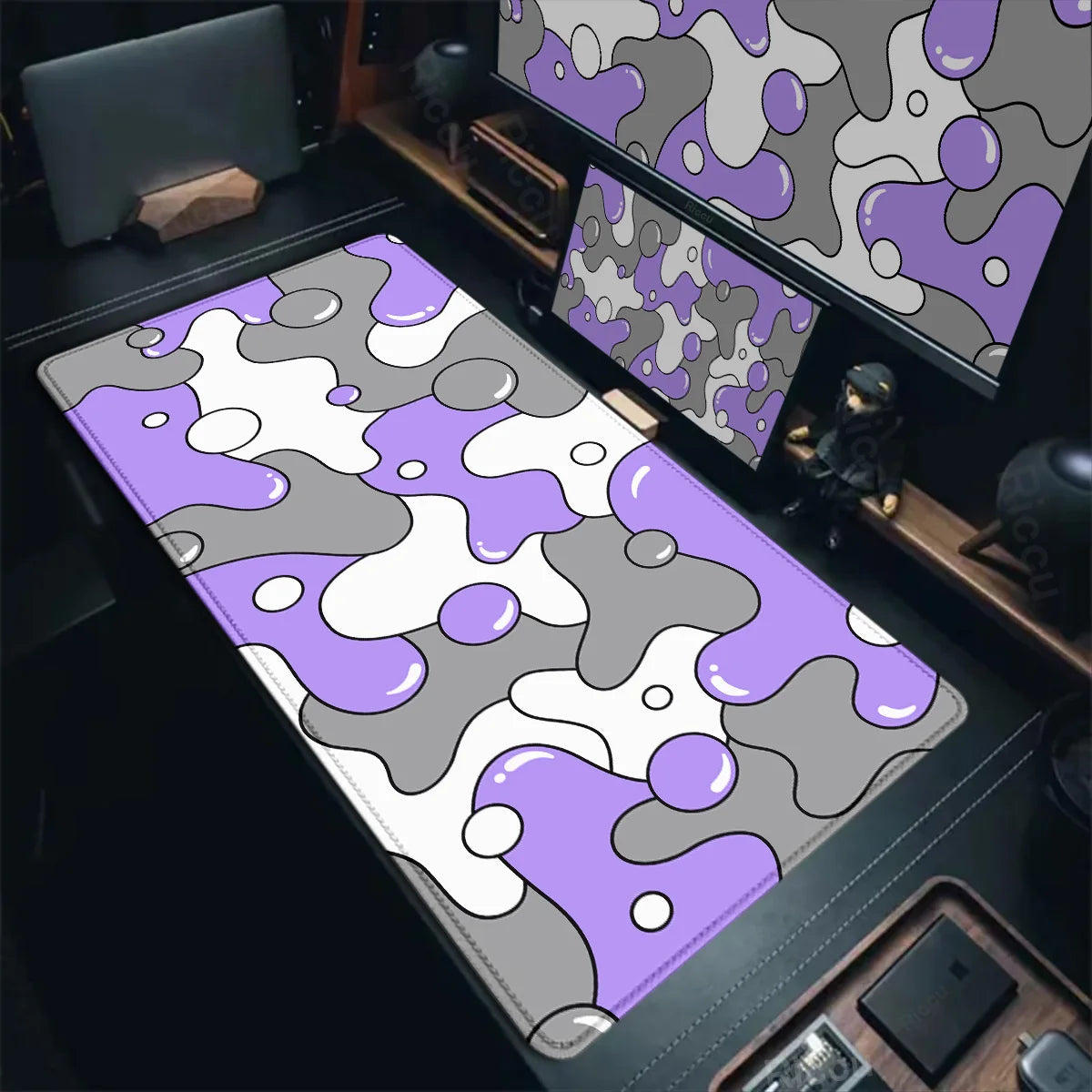 Gaming Mouse Pad Large Size Table Pad Blue & White Strata Liquid Mousepad XXL Computer Play Mat Rubber Mausepad Keyboard Deskmat
