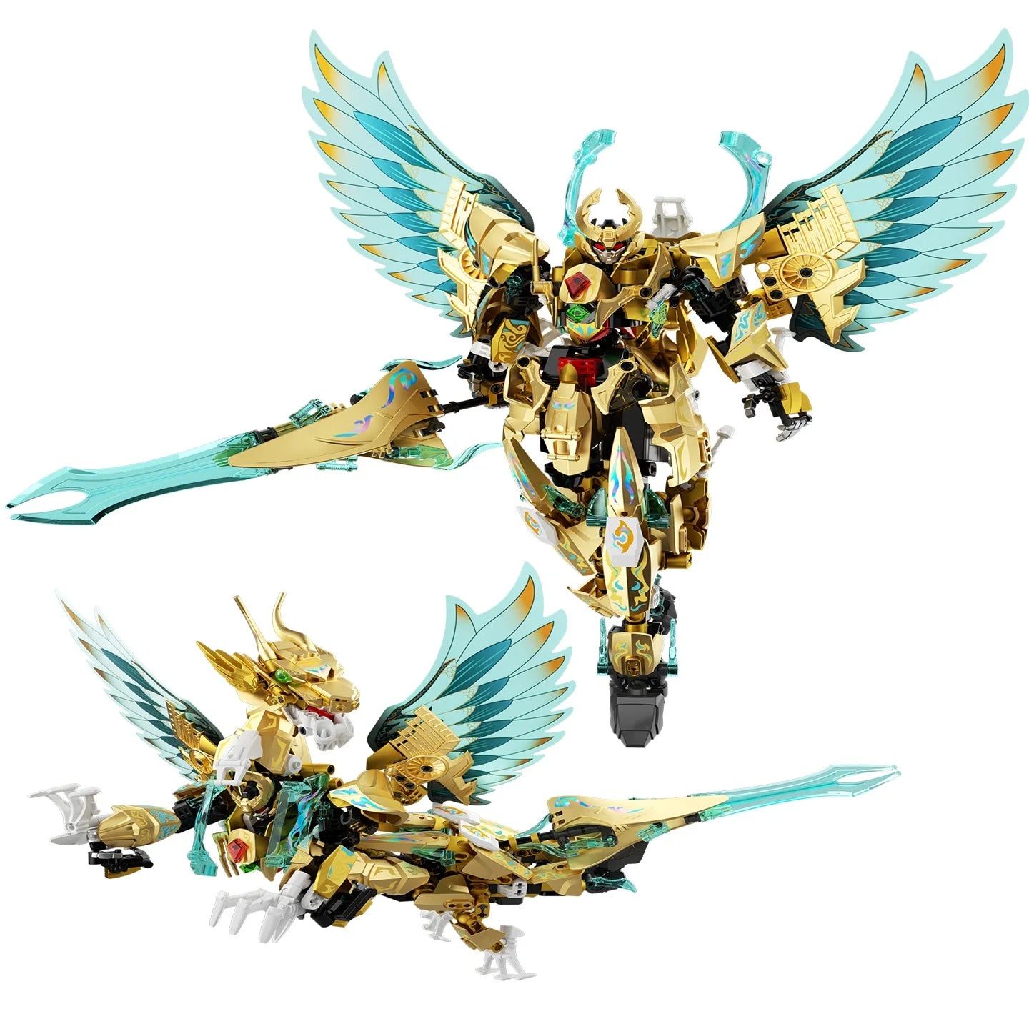 Robot building blocks set, mecha toy model, assembly, home decoration, dual-mode educational toy, birthday gift for boys.