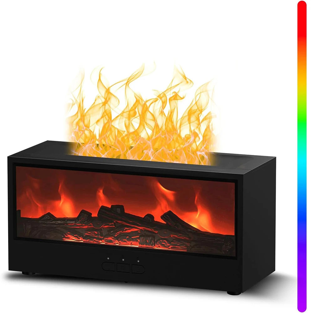 Essential Oil Diffusers for Home,Air Diffuser Flame Colorful Water Vapor Fireplace Fire Humidifier Aromatherapy Aroma for Room