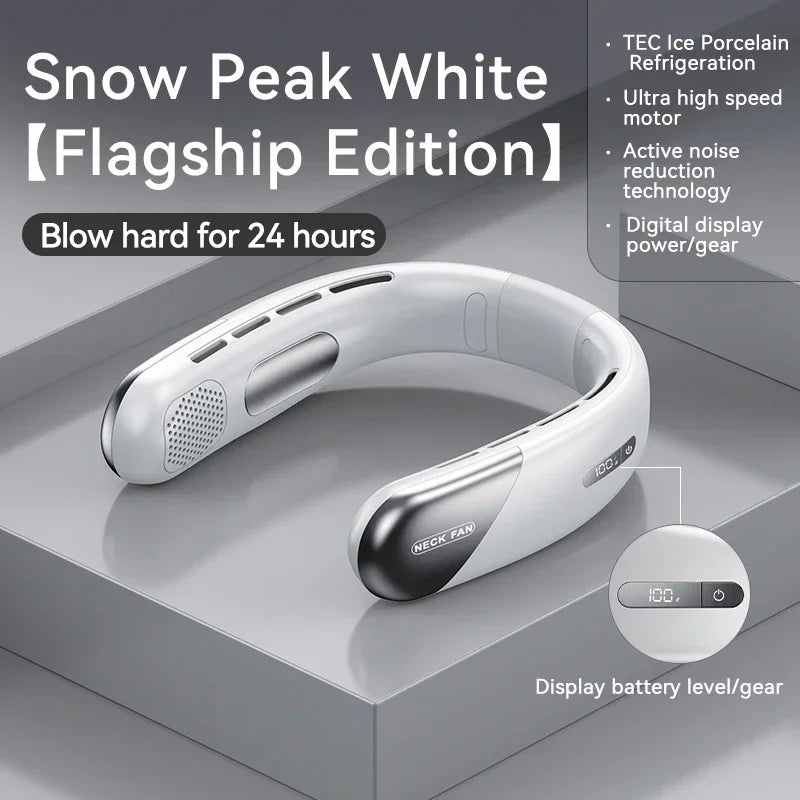 Portable Neck Fans for Outdoors Sports Rechargeable USB Mini Air Conditioner Fan Bladeless Neck-hanging Cooling Fan Air Cooler