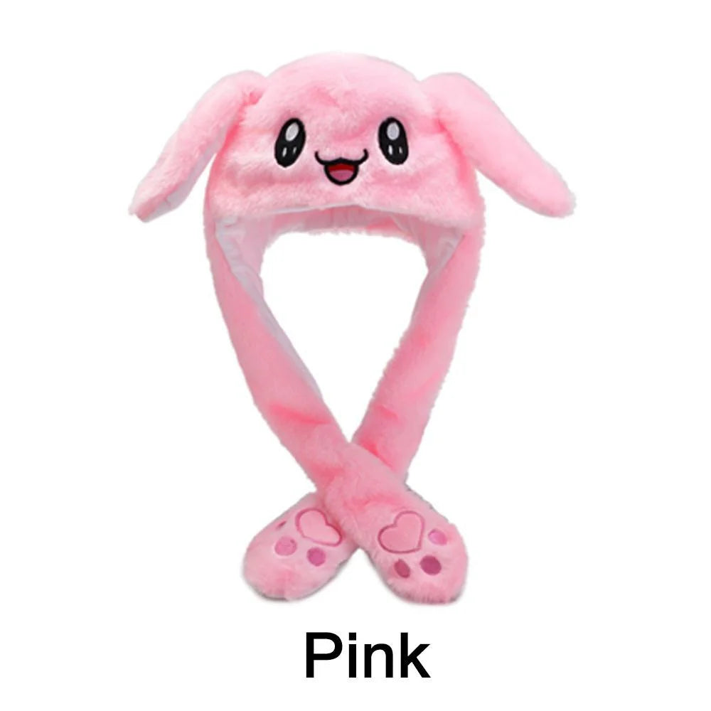 Rabbit Ear Hat Cute Cartoon Bunny Hat Ear Moving Kawaii Bunny Ears Soft Plush Hat Cap Winter Hat for Fairy Birthday Gifts