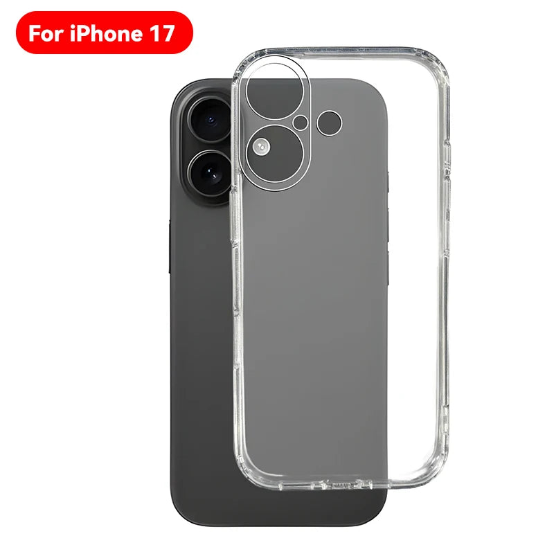 Military-Grade Case For iPhone 17 Case Anti-Yellowing Protection Anti-fall Slim Transparent Cover for IPhone17 17Air Pro Max