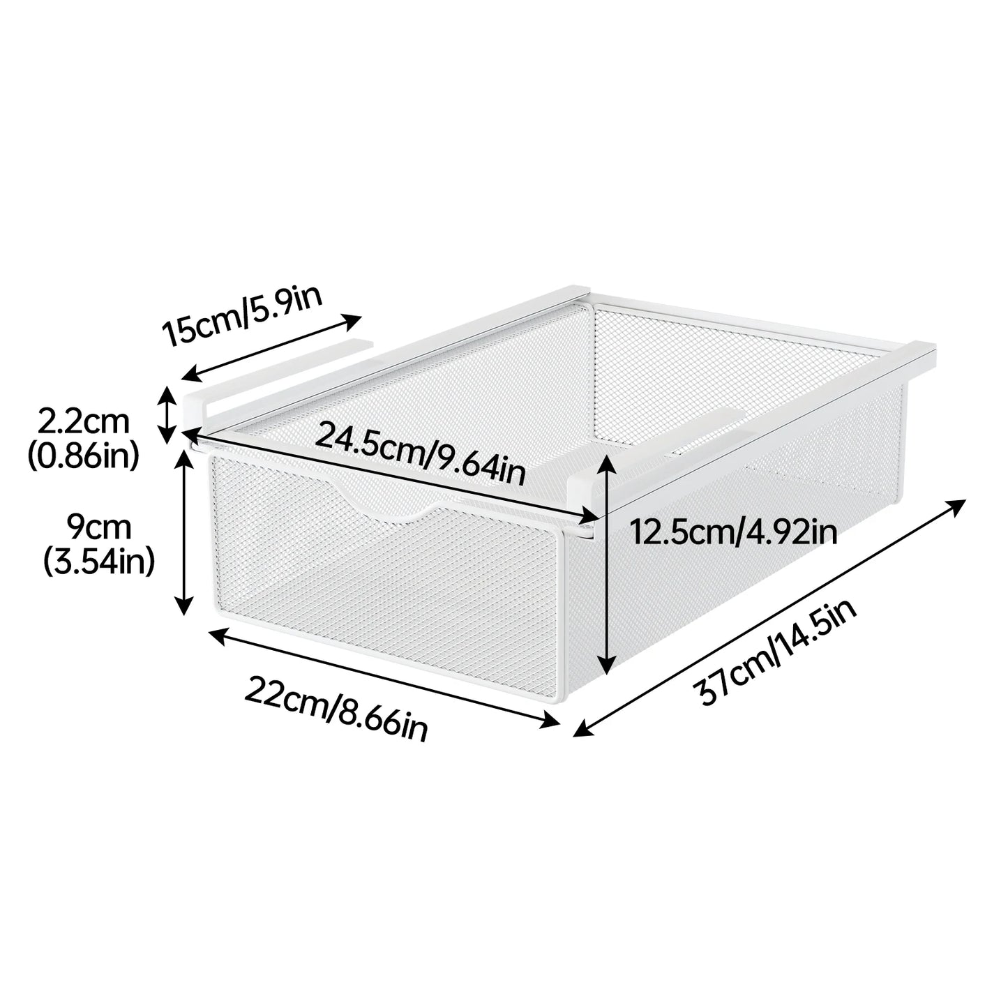Under-Desk Drawer with Rod, Invisible Storage Box under the Desk, Workstation Transformation Tool, Student Desk Side Shelf