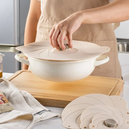 Self Sealing Food Fresh Lids Tableware Anti Overflow Silicone Pot Cover Reusable Preservation Lids Fresh Keeping Cover Cookware