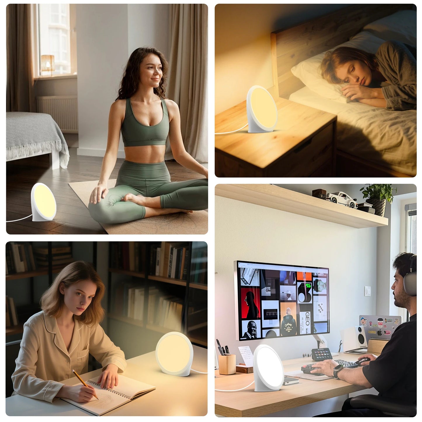 Daylight Lamp,10000 Lux Lamp, Portable Natural Sunlight Lamp with Memory Function,6 Timer Settings,Adjustable Brightness Level