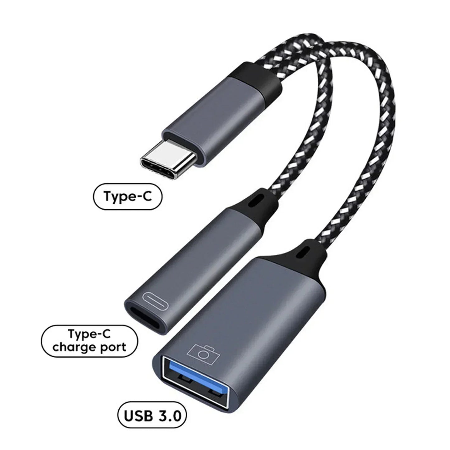Gaming Switch USB C OTG Cable Phone Adapter 2 in 1 Type C to USB A Adapter with PD Charging Port For Phone Laptop Tablet U Disk