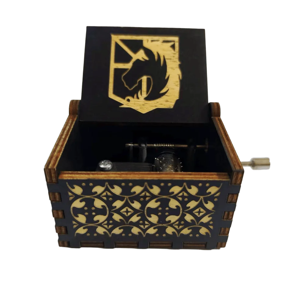 Hot Anime Wooden Carved Music Box Premium Home Decoration Ornament Gift for Christmas/Birthday/Valentine's Day Handmade Gift