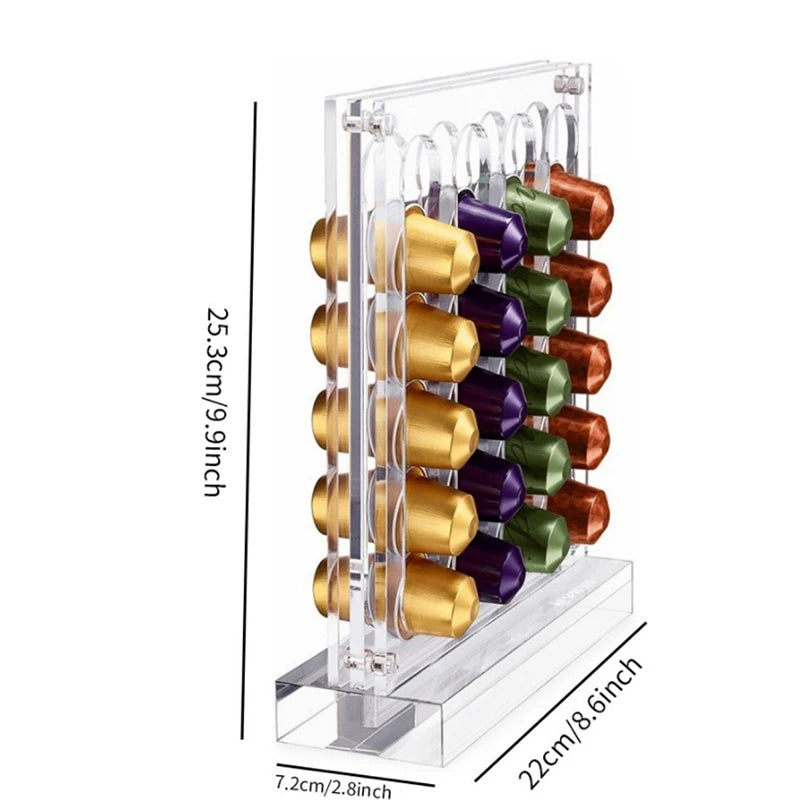 Acrylic With Magnet Coffee Capsule Holder Capsules Magnetic Wall Mounted Coffee Pod Rack Home Storage Bracket