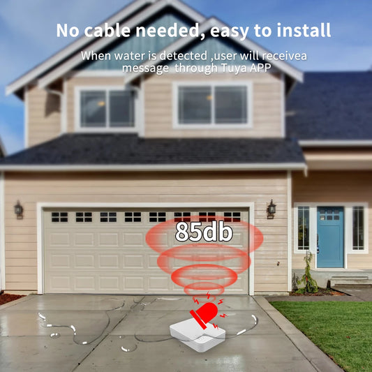 Smart Water Leakage Sensor Detector Wireless ZigBee3.0 Leak Detector with Siren Alarm 85dB For Basement Kitchen Home Security