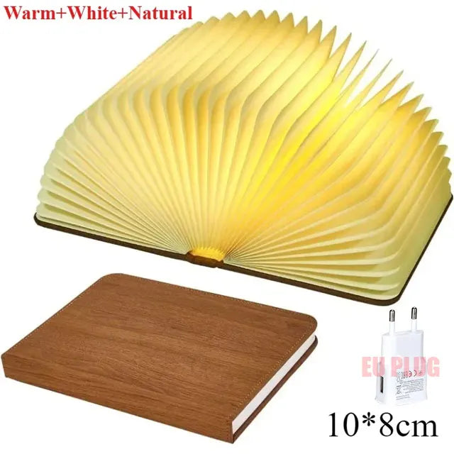LED Wooden Book Lamp Creative 3D Book Light Folding LED Night Light USB Recharge Decor Bedroom Table Lamp for Kid Brithday Gifts