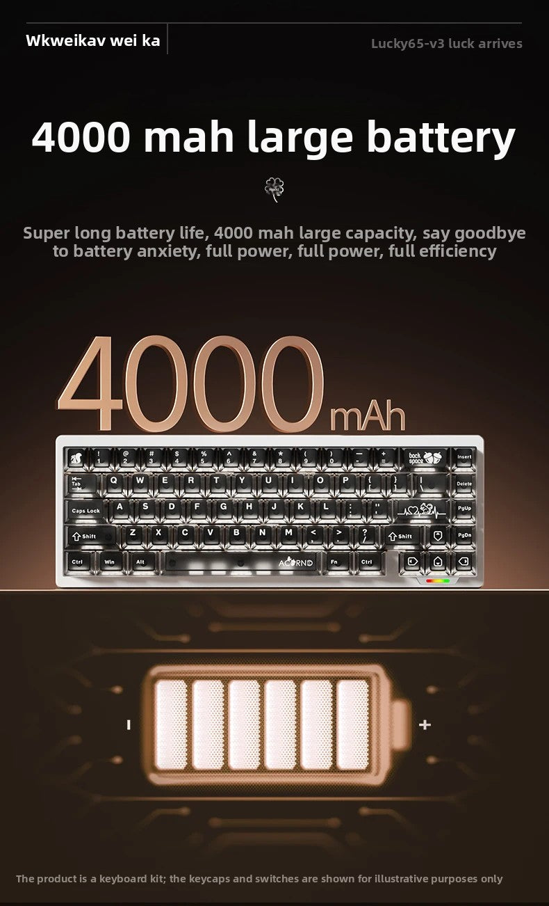 Weikav Lucky65 V3 3 Mode Mechanical Keyboard Kit Aluminum Wireless Gaming Keyboard 60% Bluetooth 2.4G RGB Hotswap PC Gamer Gifts