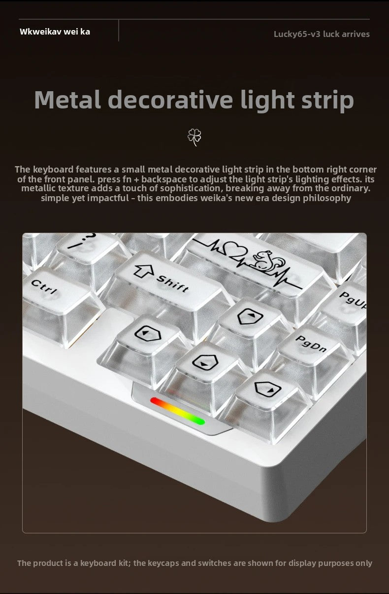 Weikav Lucky65 V3 3 Mode Mechanical Keyboard Kit Aluminum Wireless Gaming Keyboard 60% Bluetooth 2.4G RGB Hotswap PC Gamer Gifts