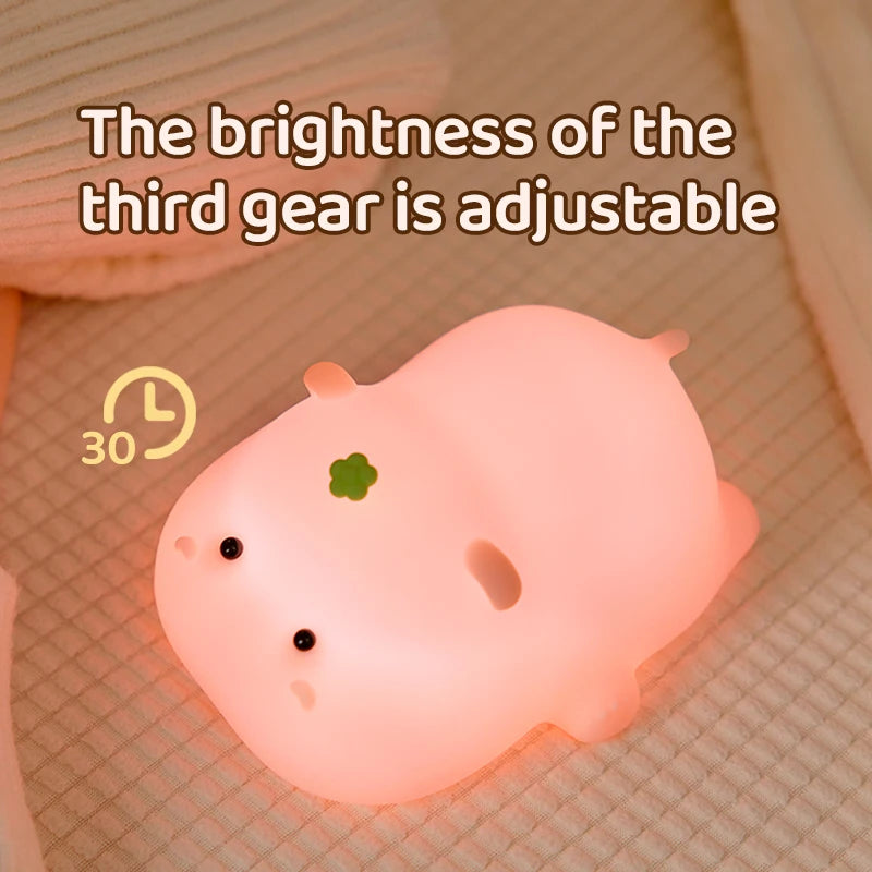 Hippo Lamp Soft Cute Light Warmth Lamps Warm Lighting Night Light Children Gift for Kids Bedside Lamp for Breastfeeding