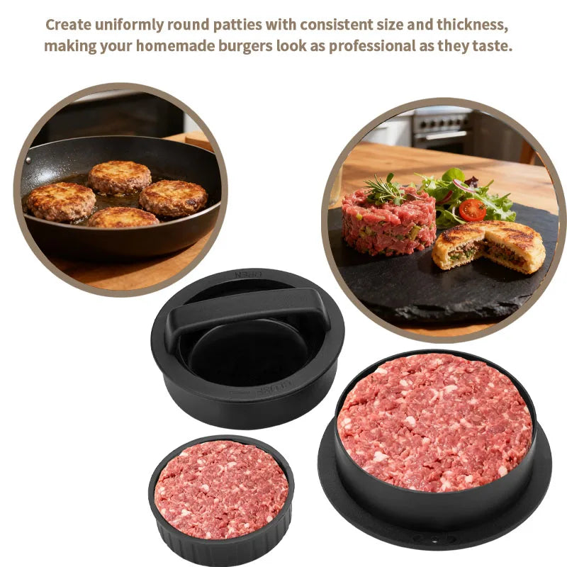 Round Hamburger Burger Press Beef Grill Food-Grade Hamburger Helper Meat Press Cutlets Patty Maker Mold Kitchen Gadgets