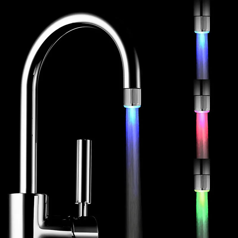 6PC/3PC/1PC Luminous Changing 7 Colors LED Faucet Color Light Changing Blinking Temperature Control Water Faucet