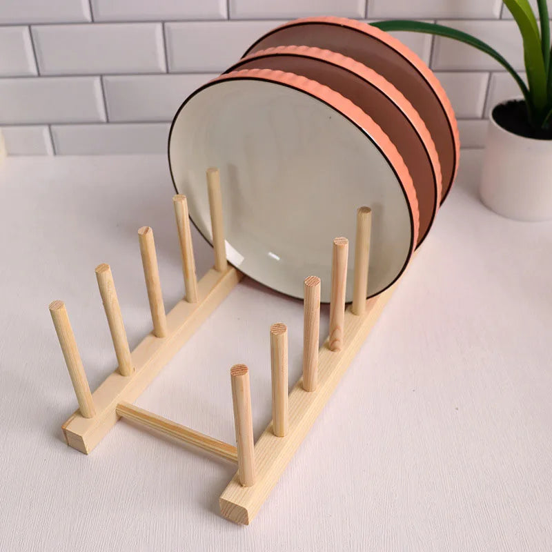 Kitchen Storage Organization Multi Functional Storage Rack Tableware Drainboard Woodiness Dish Drying Rack Kitchens Accessories