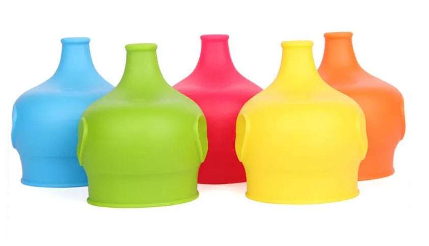 Elephant-Shaped Silicone Cup Lid Children Training Suction Cup Drink Bottle Spill-proof Cap Nozzle Soft Water Bottle Mouth cover
