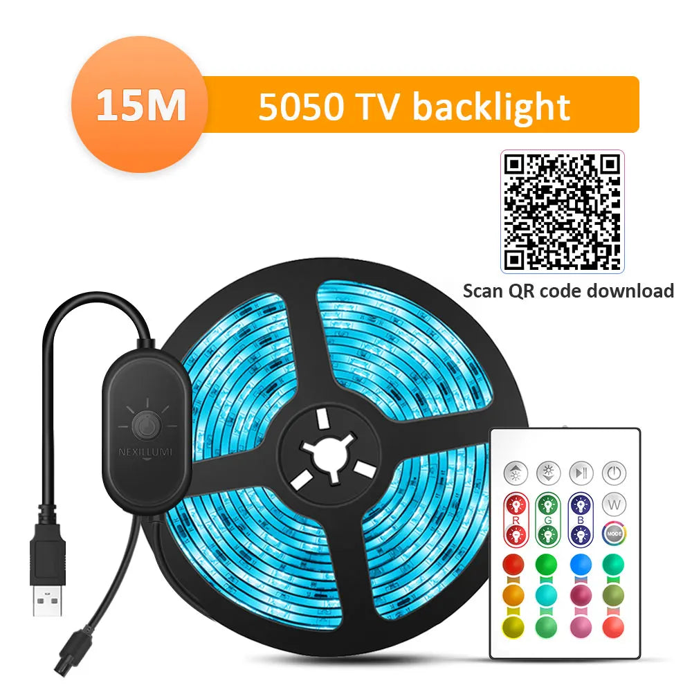 colorRGB, LED Strip Lights, for TV PC Laptop USB Power LED Strip light RGB5050  Led Backlight with APP Control
