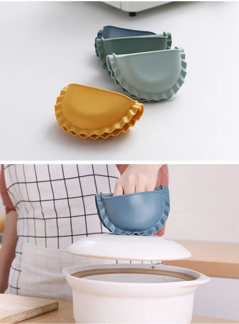 Silicone Heat Resistant Gloves Clips Dish Hold Anti-slip Oven Glove Mitts BBQ Tray Pot Dish Bowl Holder Kitchen Accessories