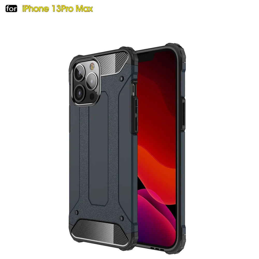 Rugged Armor Case for iPhone, Heavy Duty Shockproof Case, 13, 12, 11 Pro Max, 13 Mini, X, XR, XS, 6, 6S, 7, 8 Plus, SE 2020