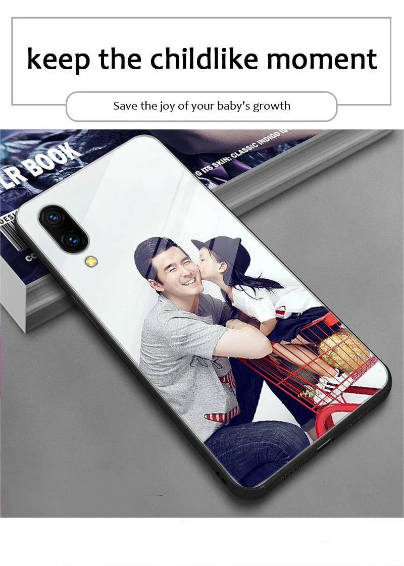 Customized Phone Cases For iphone 14 Pro Max 13 Mini 14 Plus Case Glass Silicone DIY Photo Personalized Picture Fundas Clear TPU