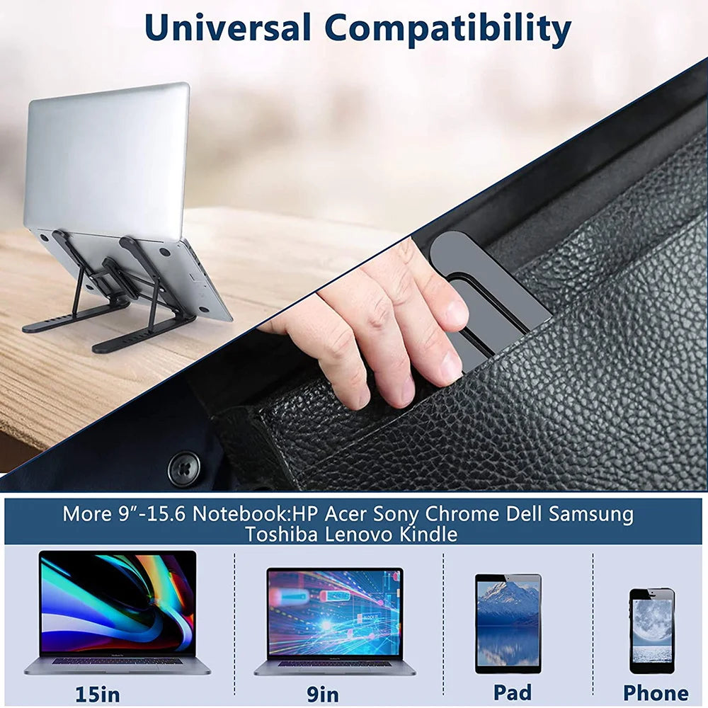 Laptop Stand Non-slip Desktop Laptop Holder Adjustable Foldable Notebook Stand for Notebook Macbook Pro Air IPad Pro DELL HP
